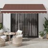 vidaXL Auvent r&eacute;tractable automatique avec LED marron 350x250 cm