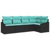 vidaXL Ensemble de Canap&eacute;s avec coussin 5 pcs Noir polyrotin