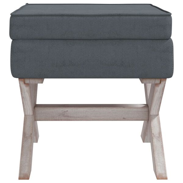vidaXL Tabouret de rangement Gris foncé 45x45x49 cm Velours