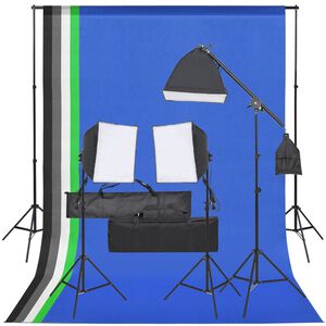 vidaXL Kit de studio photo avec &eacute;clairage et toile de fond