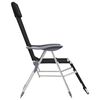 vidaXL Chaises de camping pliables lot de 2 repose-pied Noir Aluminium