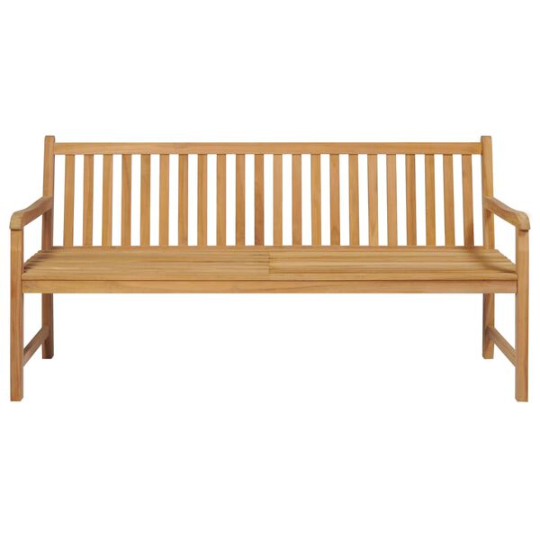 vidaXL Banc de jardin avec coussin gris 175 cm Bois de teck massif