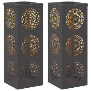 vidaXL Lumi&egrave;re de chemin LED solaire 2 pc Blanc chaud 18 x 18 x 50 cm