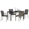 vidaXL Ensemble de salle &agrave; manger pour jardin 5 pcs Gris polyrotin