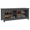 vidaXL Banc &agrave; chaussures Gris 110x38x45,5 cm Bois de pin massif