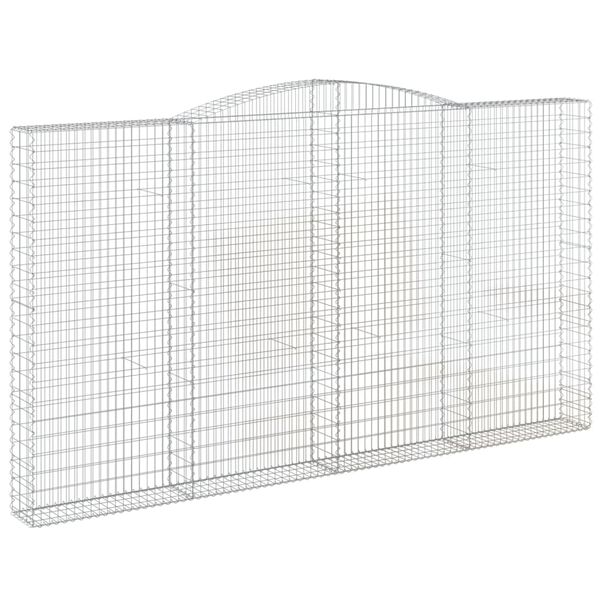 vidaXL Paniers &agrave; gabions arqu&eacute;s 2 pcs 400x30x220/240 cm Fer galvanis&eacute;