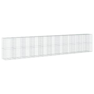 vidaXL Panier gabion avec couvercle 1050x100x200 cm fer galvanis&eacute;