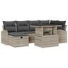 vidaXL Ensemble de canap&eacute; de jardin 7 pc Gris clair polyrotin