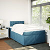 vidaXL Sommier &agrave; lattes de lit et matelas Bleu fonc&eacute; 120x200cm Velours