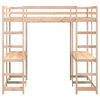 vidaXL Lit superpos&eacute; et bureau et &eacute;chelle 140x200cm bois de pin massif