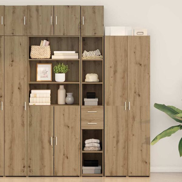 vidaXL Armoire de rangement 2 pcs Ch&ecirc;ne artisanal 30 x 42,5 x 225 cm