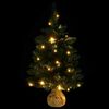 vidaXL Sapin de No&euml;l artificiel pr&eacute;-&eacute;clair&eacute; et supports vert 60 cm PVC