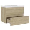 vidaXL Armoire d'&eacute;vier lavabo int&eacute;gr&eacute; ch&ecirc;ne sonoma bois d'ing&eacute;nierie