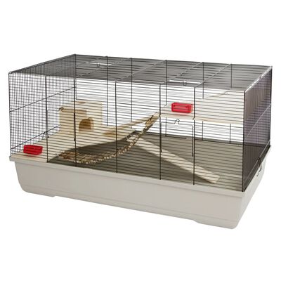 Kerbl Cage pour petits animaux Gabbia 100x53x55 cm Taupe et rouge