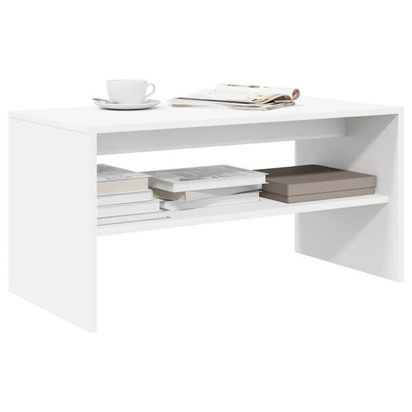 vidaXL Meuble TV blanc 60x40x40 cm bois d'ing&eacute;nierie