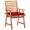 vidaXL Chaises &agrave; manger d'ext&eacute;rieur lot de 3 et coussins Acacia massif