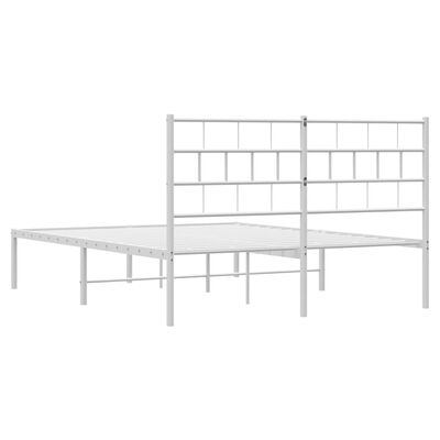 vidaXL Cadre de lit métal sans matelas et tête de lit blanc 120x190 cm