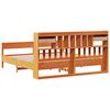 vidaXL Lit biblioth&egrave;que sans matelas cire marron 200x200 cm pin massif