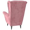 vidaXL Fauteuil à oreilles avec tabouret rose velours