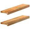 vidaXL Appuis de fen&ecirc;tre 2 pcs marron clair bois de ch&ecirc;ne massif