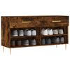 vidaXL Banc &agrave; chaussures ch&ecirc;ne fum&eacute; 102x35x55 cm bois d'ing&eacute;nierie