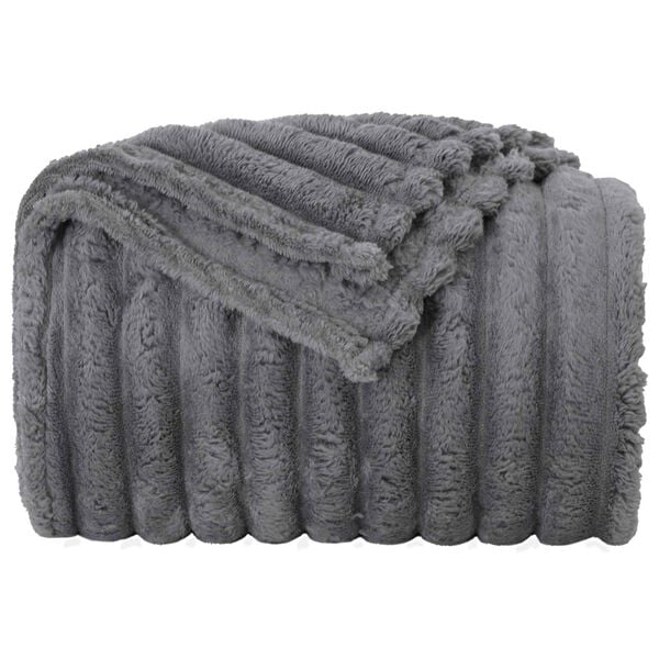 vidaXL Jet&eacute; Gris fonc&eacute; 200 x 150 cm Toison