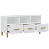 vidaXL Meuble TV Blanc brillant 102x36x50 cm Bois d'ing&eacute;nierie