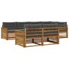 vidaXL Ensemble de canap&eacute;s d'ext&eacute;rieur 7 pc Naturel et Anthracite