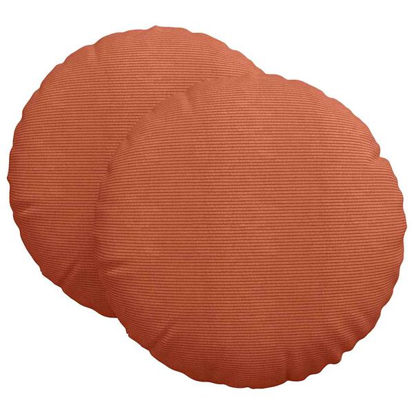 vidaXL Coussins de si&egrave;ge 2 pcs Rouge orange &Oslash; 60 cm