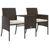 vidaXL Canap&eacute; de jardin 2 places avec table et tabourets marron rotin