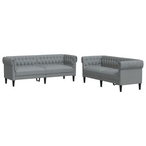 vidaXL Ensemble de canap&eacute;s 2 pcs gris clair tissu