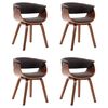 vidaXL Chaises &agrave; manger lot de 4 gris bois courb&eacute; et tissu