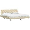 vidaXL Lit avec matelas cr&egrave;me 200x200 cm tissu