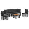 vidaXL Ensemble de canap&eacute;s d'ext&eacute;rieur 7 pc Noir et Gris fonc&eacute;