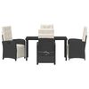 vidaXL Ensemble de salle &agrave; manger pour jardin 5 pcs Noir polyrotin