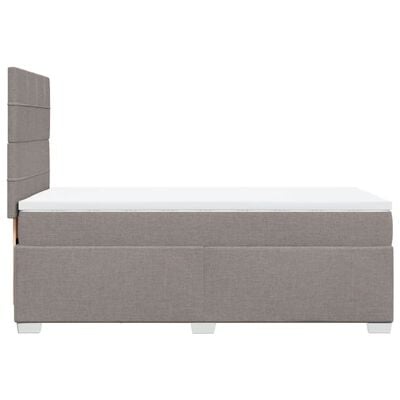 vidaXL Sommier à lattes de lit avec matelas Taupe 100x200 cm Tissu