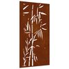 vidaXL D&eacute;coration murale jardin 105x55 cm acier corten design bambou