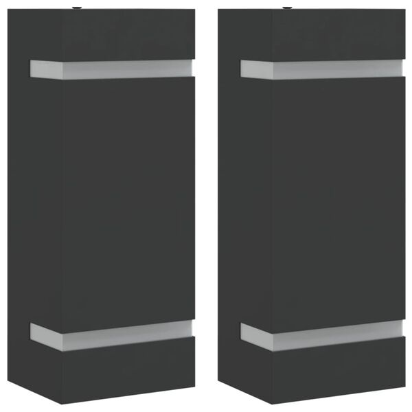 vidaXL Appliques murales d'ext&eacute;rieur 2 pcs noir acier inoxydable
