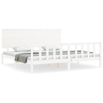 vidaXL Cadre de lit sans matelas blanc bois massif de pin