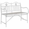 vidaXL Banc de jardin 2 -Seater 103,5 x 59 x 89 cm Acier Blanc antique