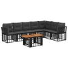 vidaXL Ensemble de canap&eacute; de jardin 8 pc Noir et Gris fonc&eacute; polyrotin