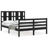 vidaXL Cadre de lit sans matelas noir 120x200 cm bois massif