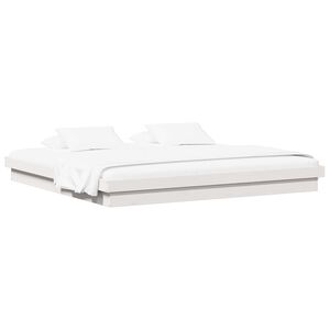 vidaXL Cadre de lit sans matelas blanc bois massif 200x200 cm