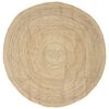 vidaXL Tapis de zone Blanc &Oslash; 180 cm Jute