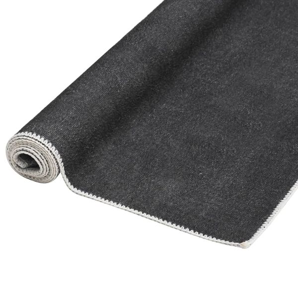vidaXL Tapis de couloir lavable pliable Anthracite 60x300 cm Polyester