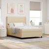vidaXL Lit &agrave; ressort LED avec matelas Cr&egrave;me 160 x 200 cm tissu