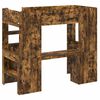 vidaXL Cadre de lit superpos&eacute; avec bureau Ch&ecirc;ne fum&eacute; 80 x 200 cm