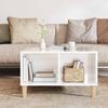 vidaXL Table basse Blanc brillant 60x50x36,5 cm Bois d'ing&eacute;nierie