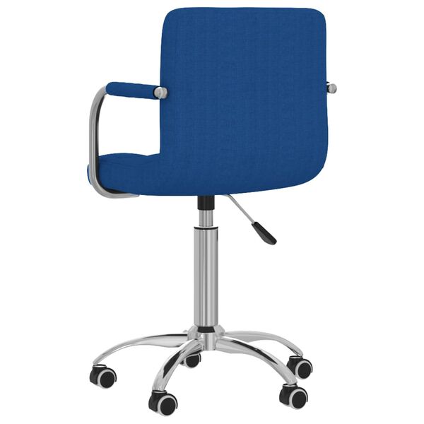 vidaXL Chaise pivotante de salle &agrave; manger Bleu Tissu