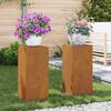 vidaXL Support de Plante 2 pcs Rouillé 24 x 24 x 55 cm